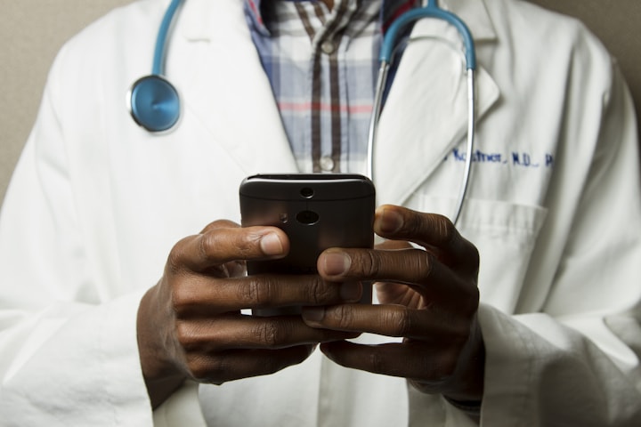 Medical professional using modern healthcare technology