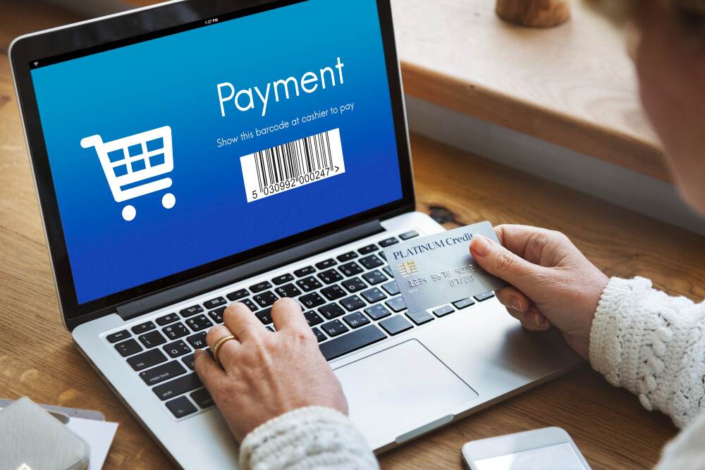 Online payment being processed on a laptop by dropshipping marketing agency in Chandigarh.